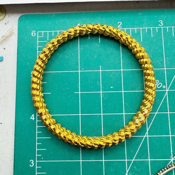 Gold Plated Traditional Indian Bangle Bracelet Set Of 3 Bollywood Bridal - Picture 7 of 7